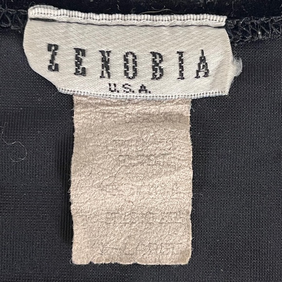 Vintage Black Velvet Fitted Crossover V-Neck Top - Picture 5 of 6